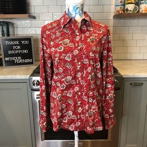 Pendleton | Red Floral Snap Button Down Shirt